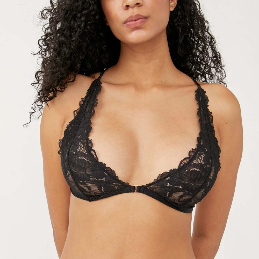 NWT Free People Avery Lace Bralette / Black